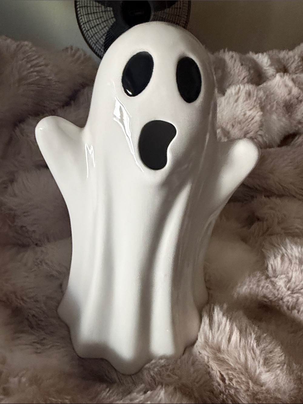 White Ceramic Ghost Pitcher Figurine Home Accent